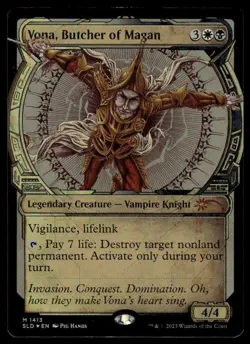 MTG Secret Lair Drop Series Vona, Butcher of Magan #1413 NM - Rainbow Foil - Image 1