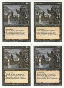 MTG Bog Wraith x4 Revised Edition Uncommon NM/LP Playset - Image 1