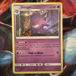 Pokemon TCG Gengar 38/111 Holo Rare Sun & Moon Crimson Invasion LP Condition - Image 1