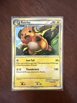 Pokemon Raichu 30/30 HGSS Trainer Kit Holofoil Rare Holo TCG - Image 1