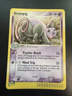 Pokemon TCG Grumpig EX Dragon Holo Card 6/97 LP - Image 1