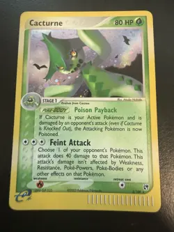 Pokemon TCG Cacturne Sandstorm 2/100 Holo Rare Vintage LP - Image 1