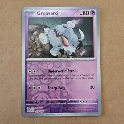 Pokemon Greavard (105/285) Scarlet & Violet NM REVERSE HOLO Foil TCG CCG - Image 1
