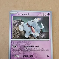 Pokemon Greavard (105/285) Scarlet & Violet NM REVERSE HOLO Foil TCG CCG - Image 4