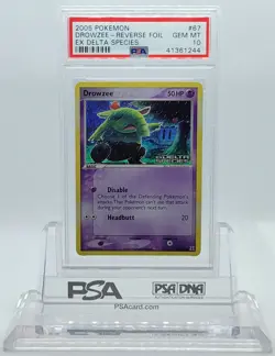 POKEMON EX DELTA SPECIES DROWZEE #67 REVERSE HOLO FOIL PSA 10 GEM MINT #41361244 - Image 1