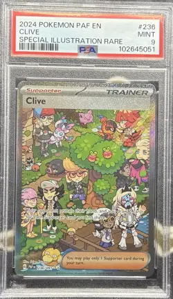 POKEMON 2024 Paldean Fates Special Illustration Rare CLIVE #236 PSA 9 Mint RARE - Image 1