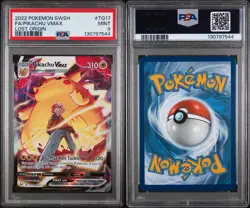 2022 POKEMON SWORD & SHIELD LOST ORIGIN #TG17 FULL ART/PIKACHU VMAX PSA 9 - Image 3