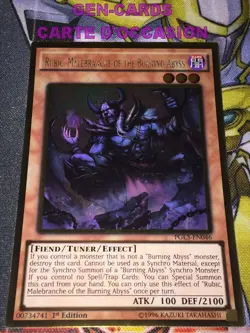 CARTE Yu Gi Oh RUBIC, MALEBRANCHE DES ABYSSES ARDENTS PGL3-EN046 ANGLAIS - Image 1