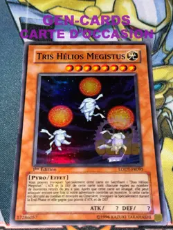 CARTE Yu Gi Oh TRIS HELIOS MEGISTUS LODT-FR095 1ere edition - Image 1