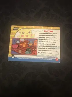 PLAYTIME #57 - PIKACHUS VACATION- Topps BLACK LOGO - POKEMON CARD - Image 2