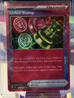 Unfair Stamp 165/167 NM/M Twilight Masquerade Pokemon Card - Image 1
