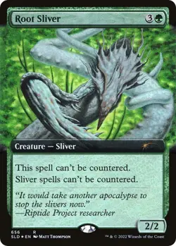 MTG Secret Lair Root Sliver #656 (Extended Art) FOIL Secret Lair Bonus Card NM - Image 1