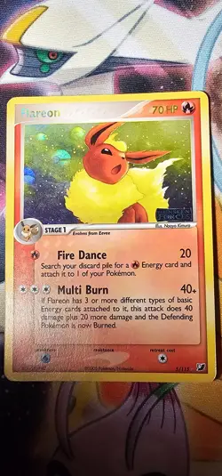 Pokemon Card Flareon 5/115 Reverse Holo EX Unseen Forces Moderately Played - Image 1