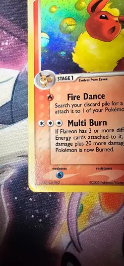 Pokemon Card Flareon 5/115 Reverse Holo EX Unseen Forces Moderately Played - Image 5