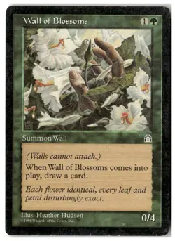 MTG Wall of Blossoms - Stronghold Heavily Played English - Image 1