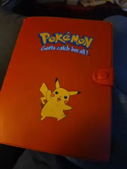 Vintage 1999 Pokemon Pikachu Red Binder TCG Album Snap 30 Page Card Holder EMPTY - Image 1