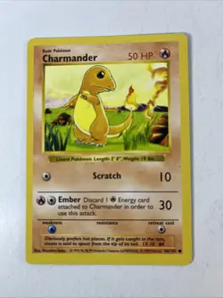 Pokemon Charmander 046/102 Base Set (Shadowless) Regular Common Vintage 1999 TCG - Image 1