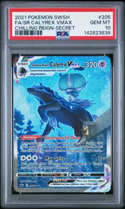 2021 Pokemon Shadow Rider Calyrex VMAX Alternate Art Secret 205/198 PSA 10 - Image 1