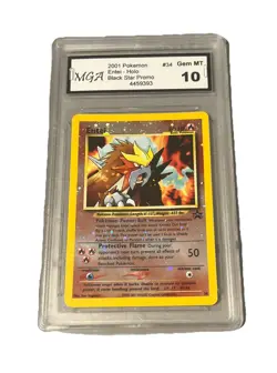2001 Pokemon Entei Holo Black Star Promo MGA 10 - Image 1