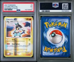 2007 POKEMON DIAMOND & PEARL LUCARIO-REVERSE FOIL 6 PSA 5 - Image 3