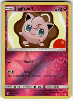 Jigglypuff 133/214 SM - Lost Thunder LP Pokemon Card TCG - Image 1