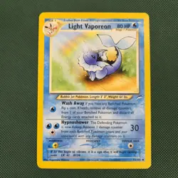 LP Light Vaporeon 52/105 2002 Nintendo Pokemon Card Neo Destiny Unlimited - Image 1