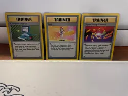 Base Set Unlimited Rare Trainer cards (Lass, Computer Search, Super Energy Rem.) - Image 1