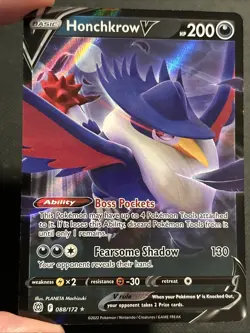 Honchkrow V 088/172 - Brilliant Stars - Ultra Rare Pokemon Card - Near Mint (NM) - Image 3