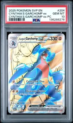 Pokemon Cynthia's Garchomp ex SVP EN 204 PSA 10 Graded card Promo Collection - Image 1