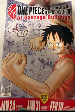 One Piece Monkey.D.Luffy US College Basketball Promo Card + Poster *SEALED 🔥🏀 - Image 3