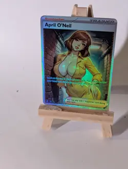 April O'Neil Pokemon Trainer Card Full Art Sexy Waifu doujin ACG Custom Art Card - Image 1