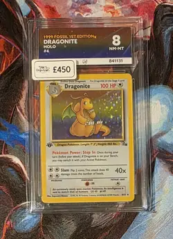 Ace 8 1st Edition Fossil Dragonite 4/62 Holo Rare Graded Pokemon Card - Image 3