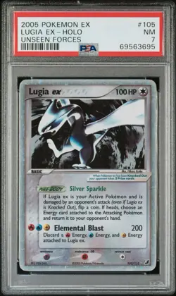 PSA 7 LUGIA ex 105 /115 | EX Unseen Forces Holo Graded Pokemon Card - Image 1