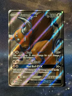 Tauros GX 144/149 Sun Moon Base Holo Ultra Rare Full Art Pokemon NM NEAR MINT - Image 1