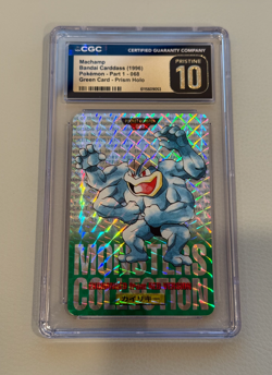 1996 POKEMON JPN BANDAI CARDDASS VENDING #68 MACHAMP-PRISM CGC 10 Pristine - Image 1