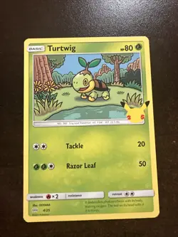Turtwig 4/25 Non-holo McDonald’s 25th Anniversary Celebrations Pokemon TCG - Image 1