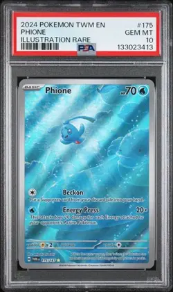 2024 Pokemon Twilight Masquerade 175/167 Phione Illustration Rare PSA 10 - Image 1
