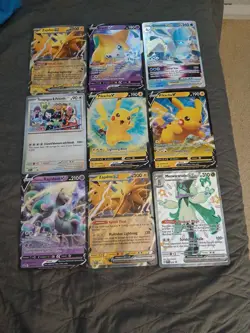 Pokemon Jumbo Lot Of 9, Pikachu Zapdos Meowscarada, Glaceon Terapagos Jirachi - Image 1