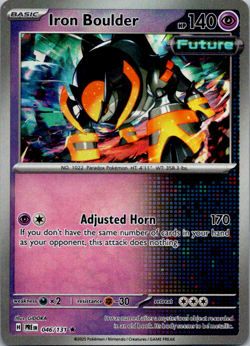 Pokemon Prismatic Evolutions - IRON BOULDER - POKE BALL REVERSE HOLO 046/131 NM - Image 1