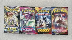 Pokemon TCG Booster Pack Lot Brilliant Stars Fusion Strike Surging Sparks SWSH - Image 1