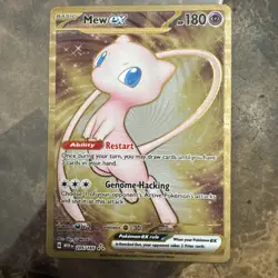 Mew ex 205/165 Pokemon 151 Secret Rare Metal Card NM - Image 1