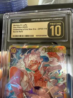 Monkey.D.Luffy OP05-119 SEC CGC Pristine 10 one piece card game - Image 3