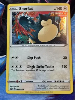 Snorlax SWSH119 Black Star Promo 2021 Rare Cosmos Holo Rare Pokemon TCG Card - Image 1