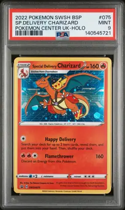 Pokemon Special Delivery Charizard SWSH075 SWSH: Promo Cards Holo PSA 9 - Image 1