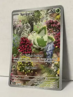 Pokemon TCG Sprigatito Sv02 Paldea Evolved Rare Holo Card #196/193 Illustration - Image 2