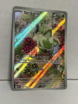 Pokemon TCG Sprigatito Sv02 Paldea Evolved Rare Holo Card #196/193 Illustration - Image 3