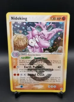 Nidoking 6/112 - Pokemon - Reverse Holo Rare - FireRed & LeafGreen - Damaged - Image 2