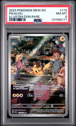2023 POKEMON MEW EN-151 ILLUSTRATION RARE #173 PIKACHU PSA 8 - Image 1