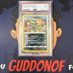 PSA 9 MINT 2022 Pokemon Go TYRANITAR #043 Reverse Holo Foil Rare - Image 1