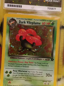 Pokemon Team Rocket Set 2000 Holo Dark Vileplume 13/82 Ace Graded 7 Near Mint - Image 2
